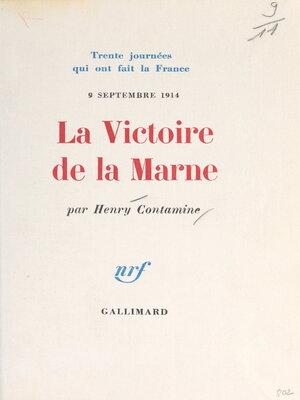 cover image of La victoire de la Marne, 9 septembre 1914
